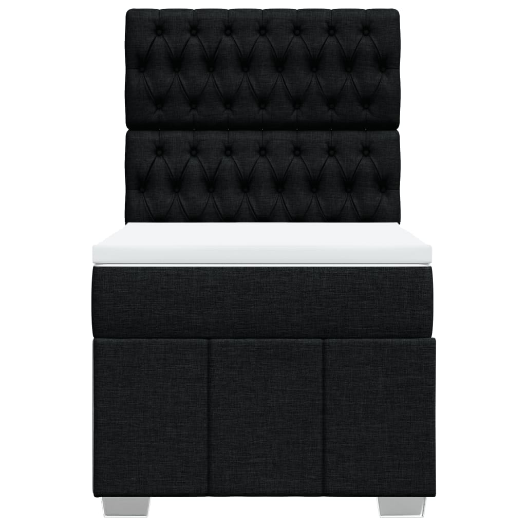 Giroletto a Molle con Materasso Nero 80x200 cm inTessuto
