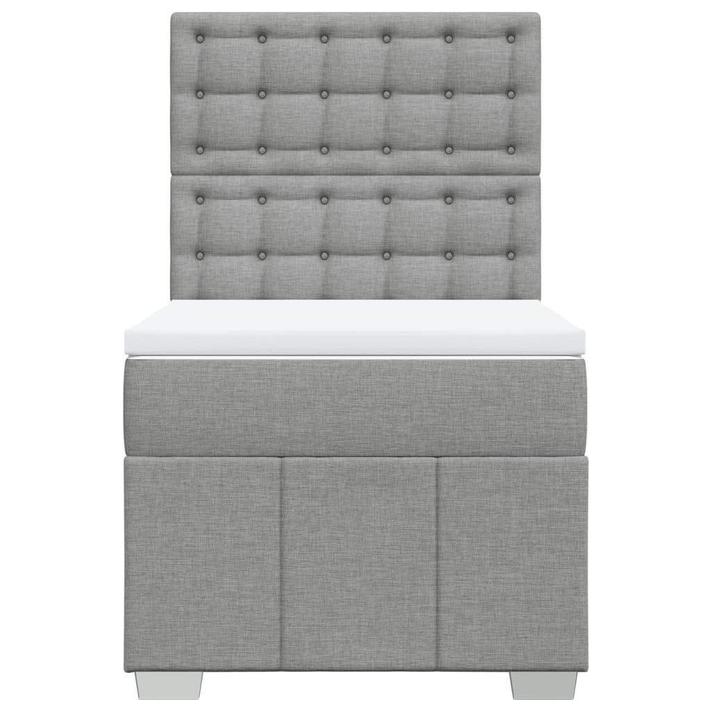 Giroletto a Molle con Materasso Grigio Chiaro 80x200 cm Tessuto