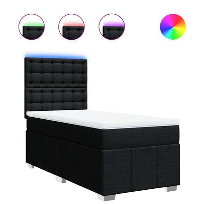 Giroletto a Molle con Materasso Nero 80x200 cm inTessuto