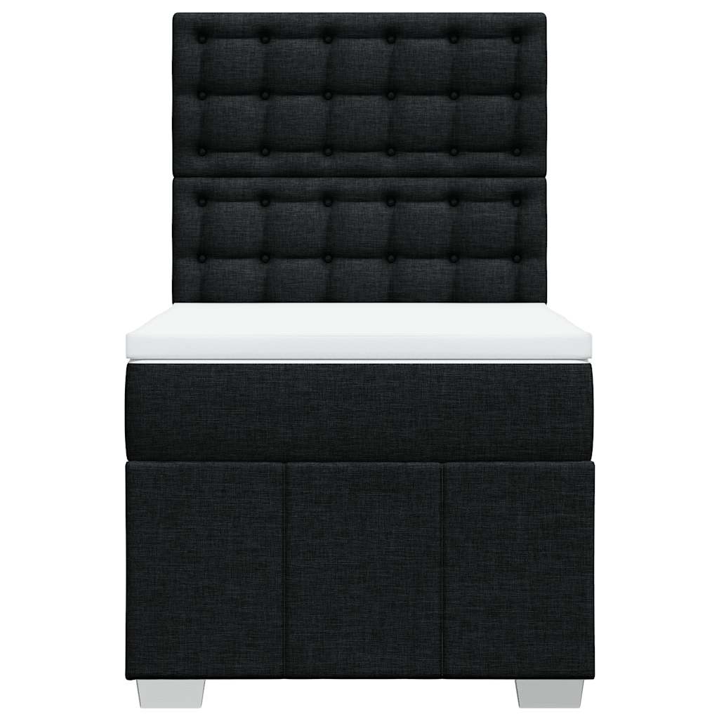 Giroletto a Molle con Materasso Nero 80x200 cm inTessuto