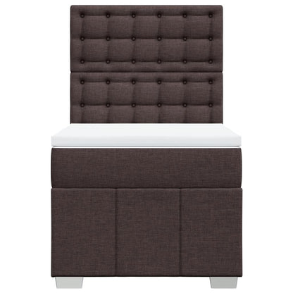 Giroletto a Molle con Materasso Marrone Scuro 80x200 cm Tessuto