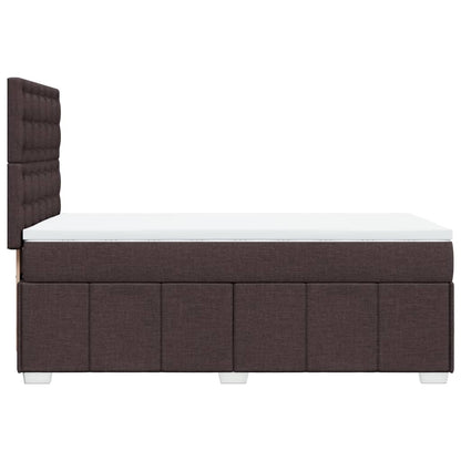Giroletto a Molle con Materasso Marrone Scuro 80x200 cm Tessuto
