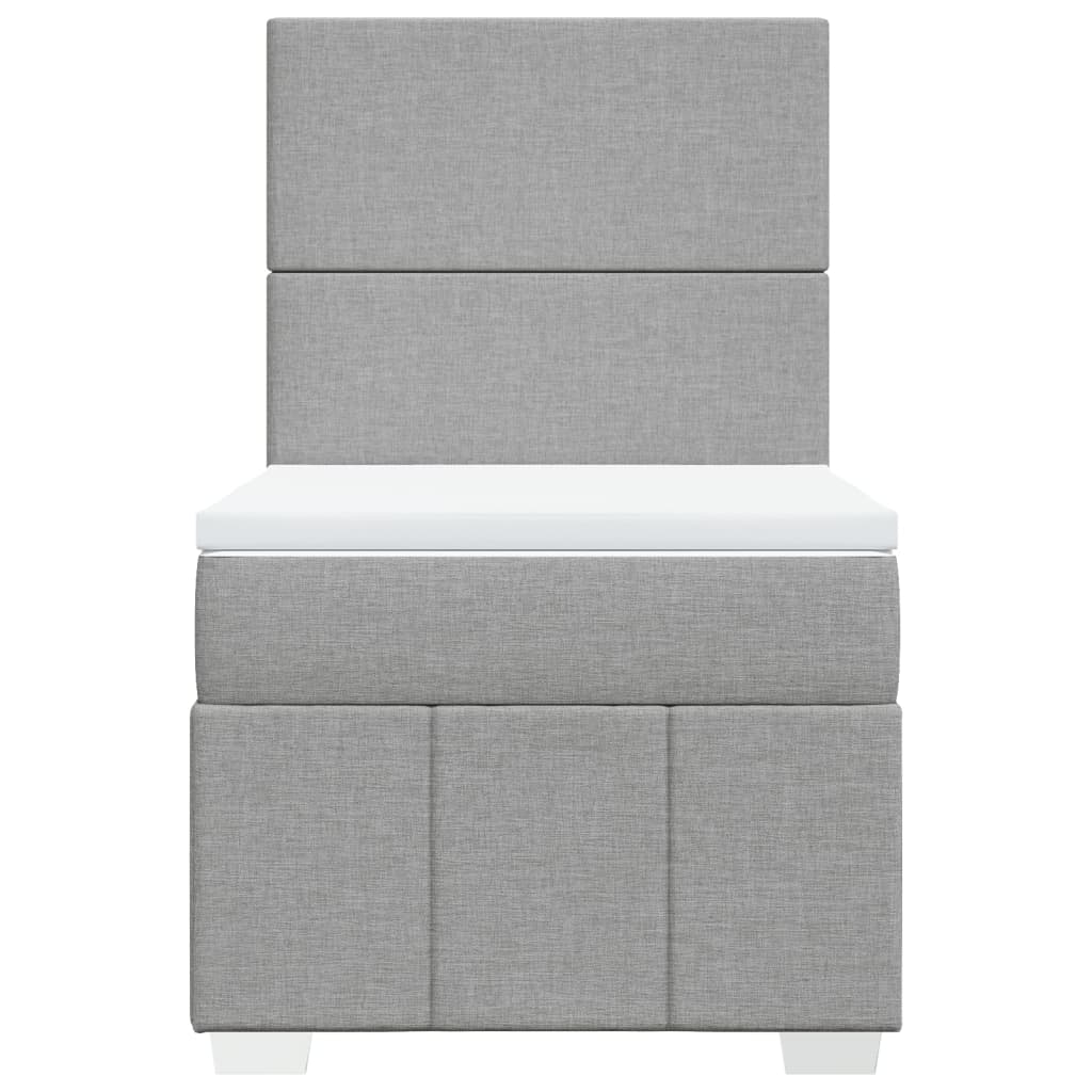 Giroletto a Molle con Materasso Grigio Chiaro 90x190 cm Tessuto