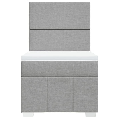 Giroletto a Molle con Materasso Grigio Chiaro 90x190 cm Tessuto