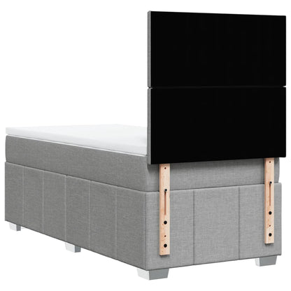 Giroletto a Molle con Materasso Grigio Chiaro 90x190 cm Tessuto