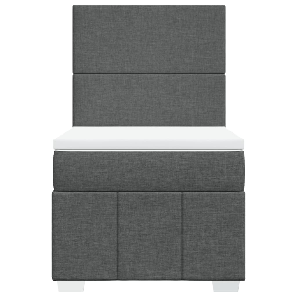 Giroletto a Molle con Materasso Grigio Scuro 90x190 cm Tessuto