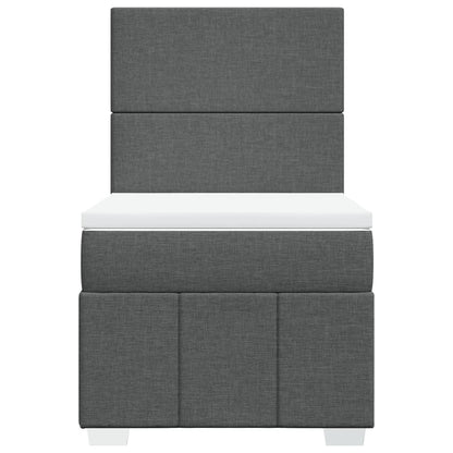 Giroletto a Molle con Materasso Grigio Scuro 90x190 cm Tessuto