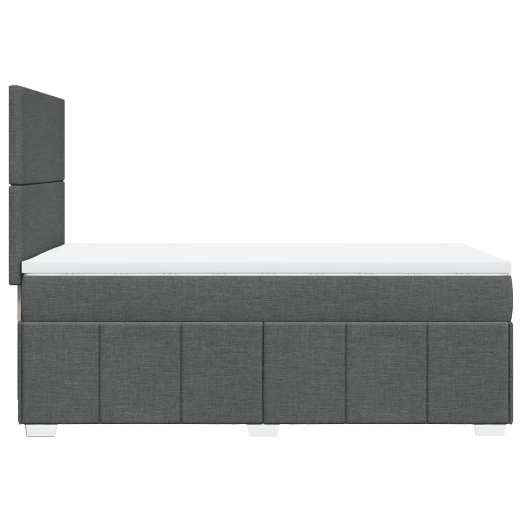 Giroletto a Molle con Materasso Grigio Scuro 90x190 cm Tessuto
