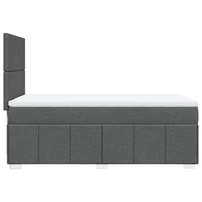 Giroletto a Molle con Materasso Grigio Scuro 90x190 cm Tessuto