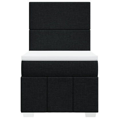 Giroletto a Molle con Materasso Nero 90x190 cm in Tessuto