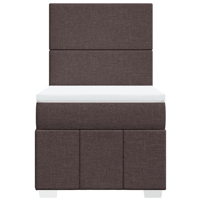 Giroletto a Molle con Materasso Marrone Scuro 90x190cm Tessuto