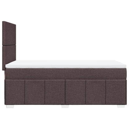 Giroletto a Molle con Materasso Marrone Scuro 90x190cm Tessuto