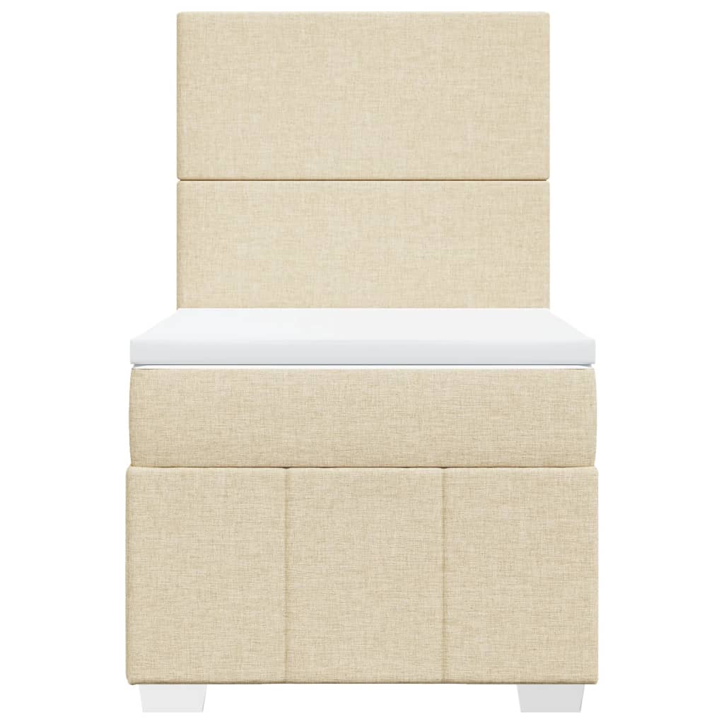 Giroletto a Molle con Materasso Crema 90x190 cm in Tessuto