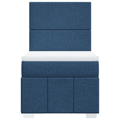 Giroletto a Molle con Materasso Blu 90x190 cm in Tessuto