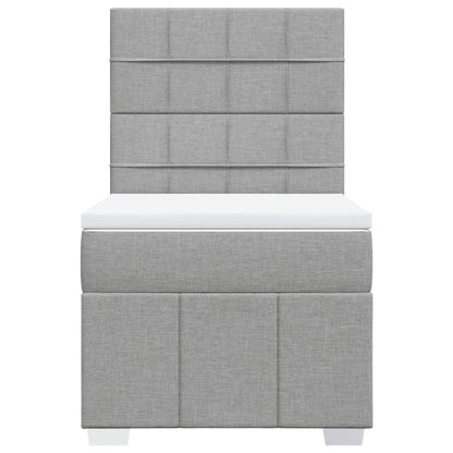 Giroletto a Molle con Materasso Grigio Chiaro 90x190 cm Tessuto