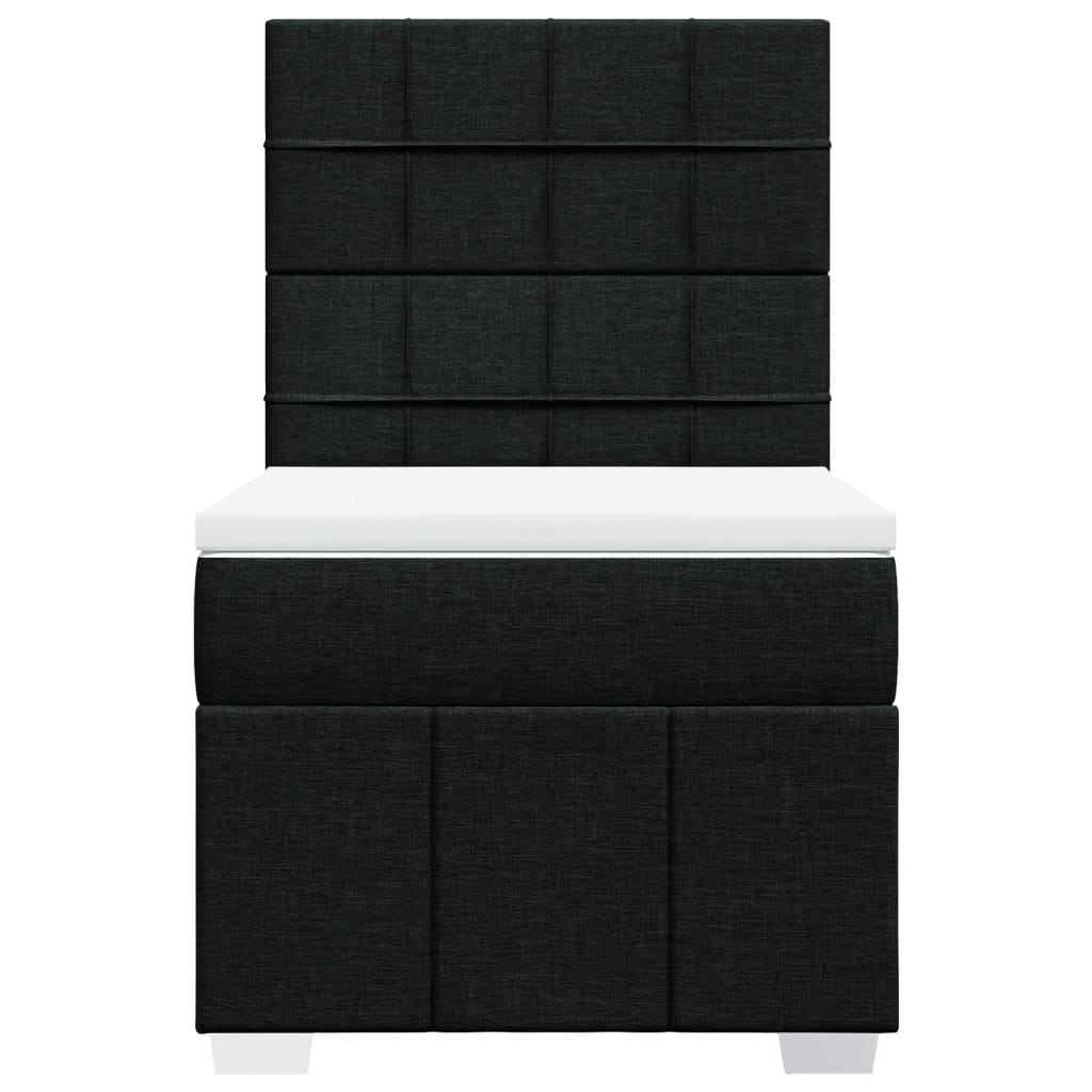 Giroletto a Molle con Materasso Nero 90x190 cm in Tessuto