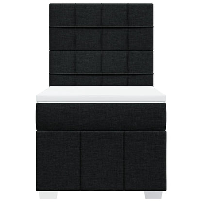 Giroletto a Molle con Materasso Nero 90x190 cm in Tessuto