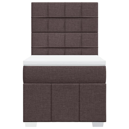 Giroletto a Molle con Materasso Marrone Scuro 90x190cm Tessuto
