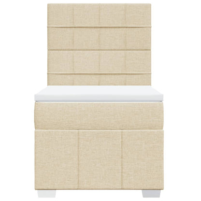 Giroletto a Molle con Materasso Crema 90x190 cm in Tessuto