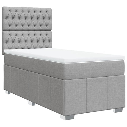 Giroletto a Molle con Materasso Grigio Chiaro 90x190 cm Tessuto