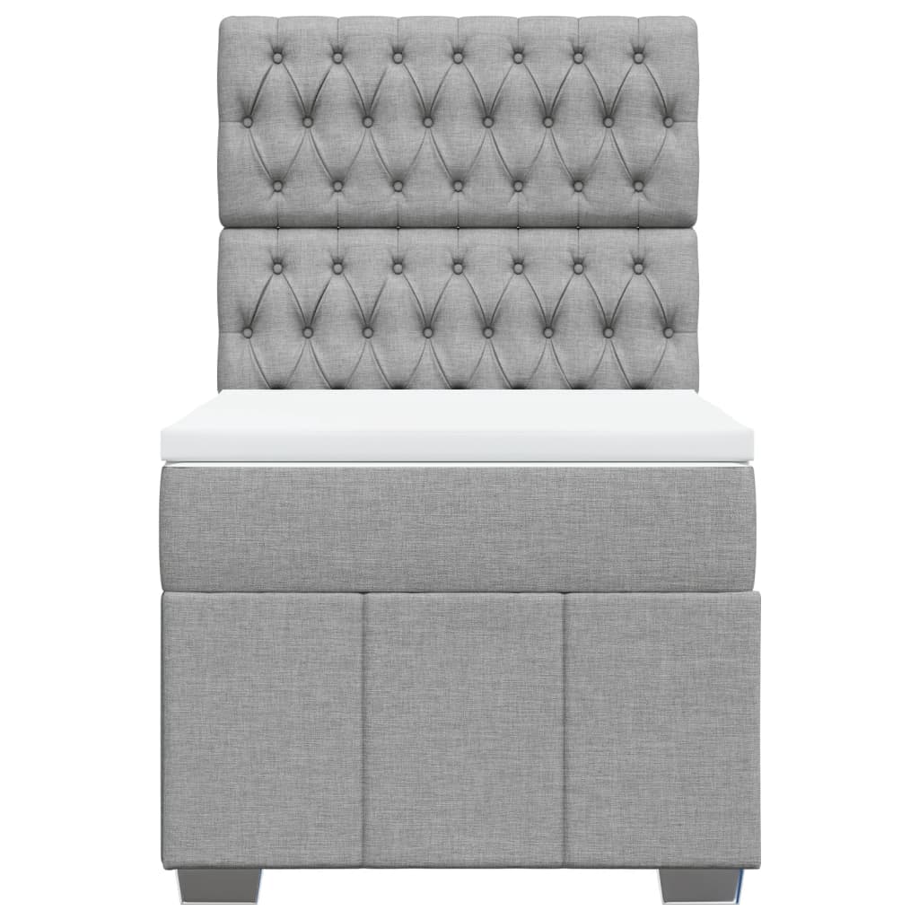 Giroletto a Molle con Materasso Grigio Chiaro 90x190 cm Tessuto