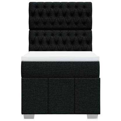 Giroletto a Molle con Materasso Nero 90x190 cm in Tessuto