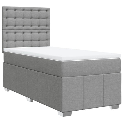 Giroletto a Molle con Materasso Grigio Chiaro 90x190 cm Tessuto