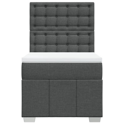 Giroletto a Molle con Materasso Grigio Scuro 90x190 cm Tessuto