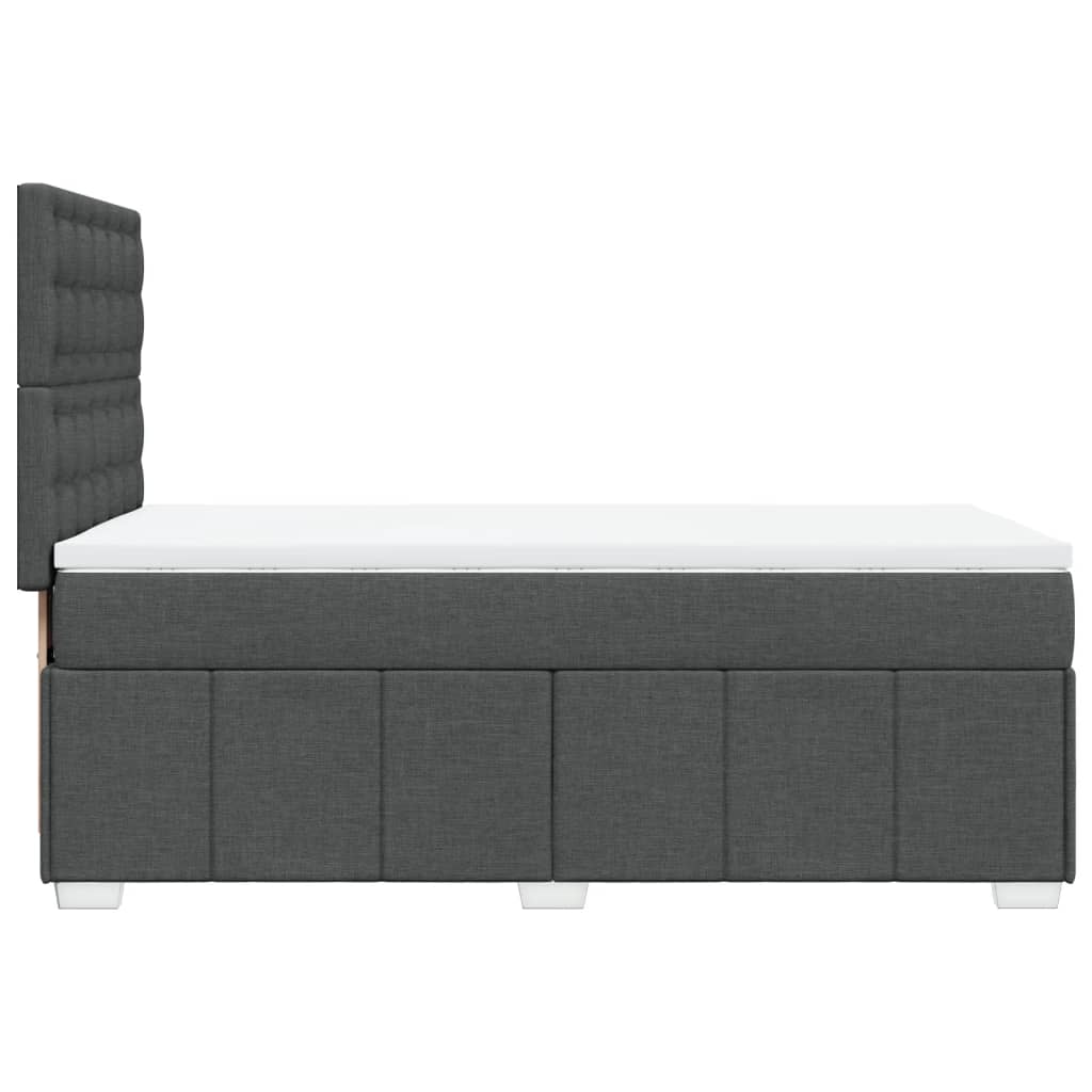 Giroletto a Molle con Materasso Grigio Scuro 90x190 cm Tessuto