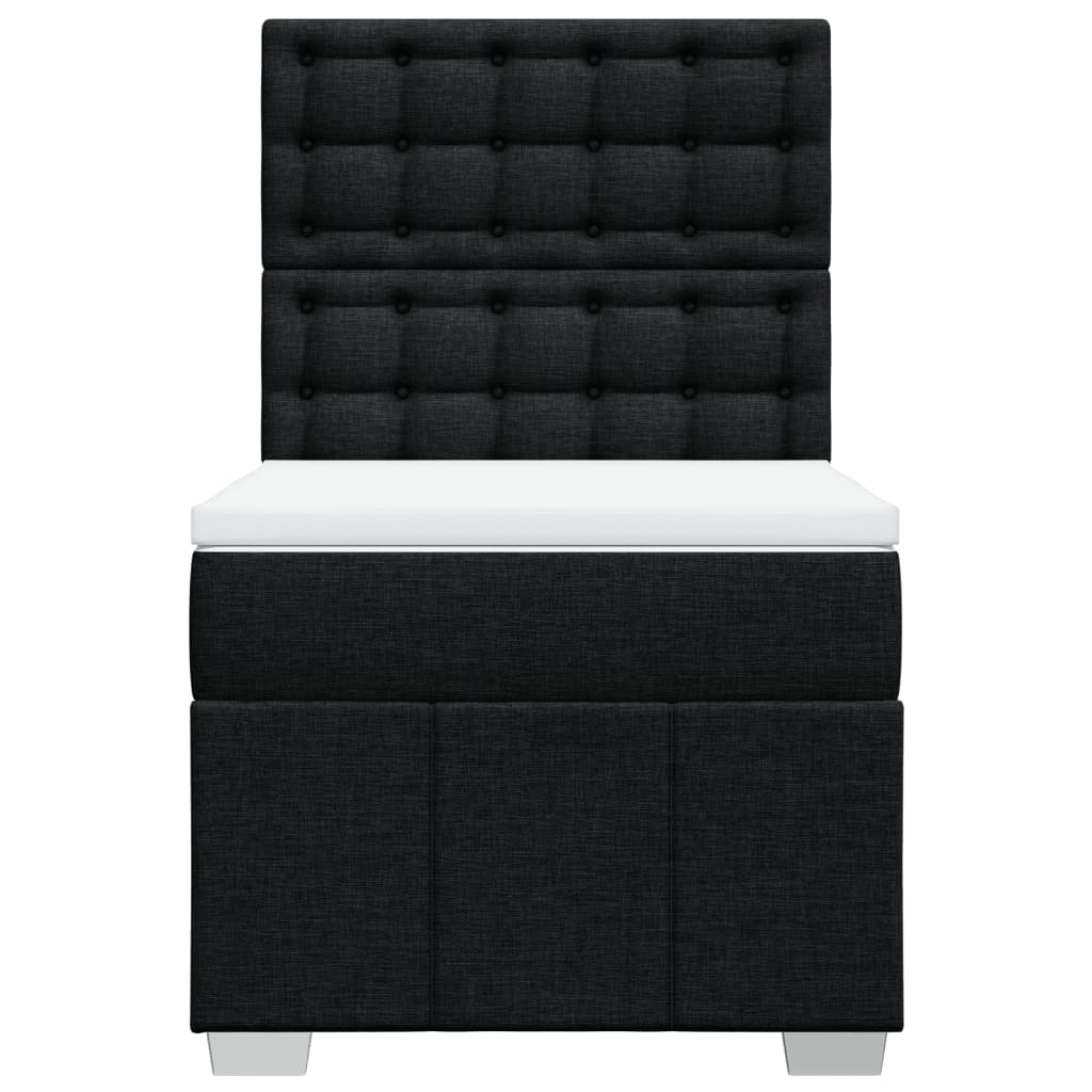 Giroletto a Molle con Materasso Nero 90x190 cm in Tessuto