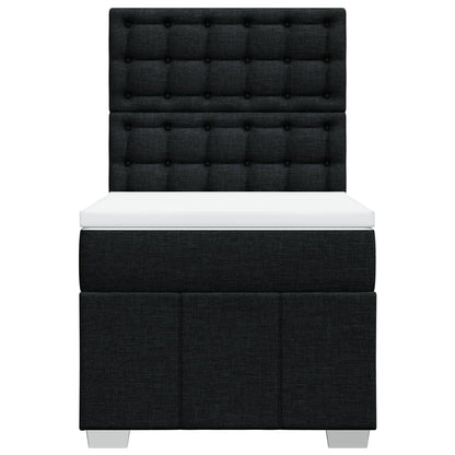 Giroletto a Molle con Materasso Nero 90x190 cm in Tessuto