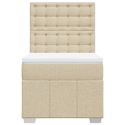 Giroletto a Molle con Materasso Crema 90x190 cm in Tessuto