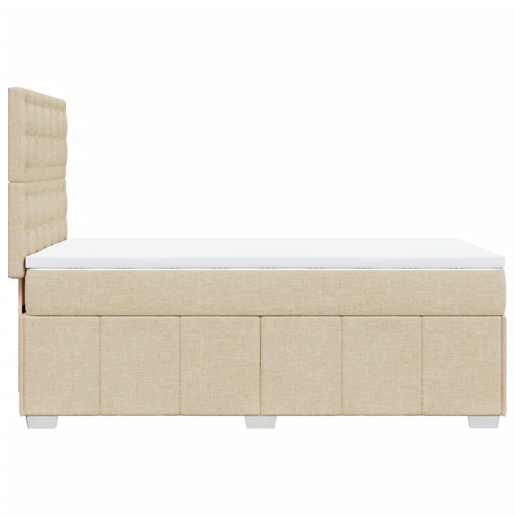 Giroletto a Molle con Materasso Crema 90x190 cm in Tessuto