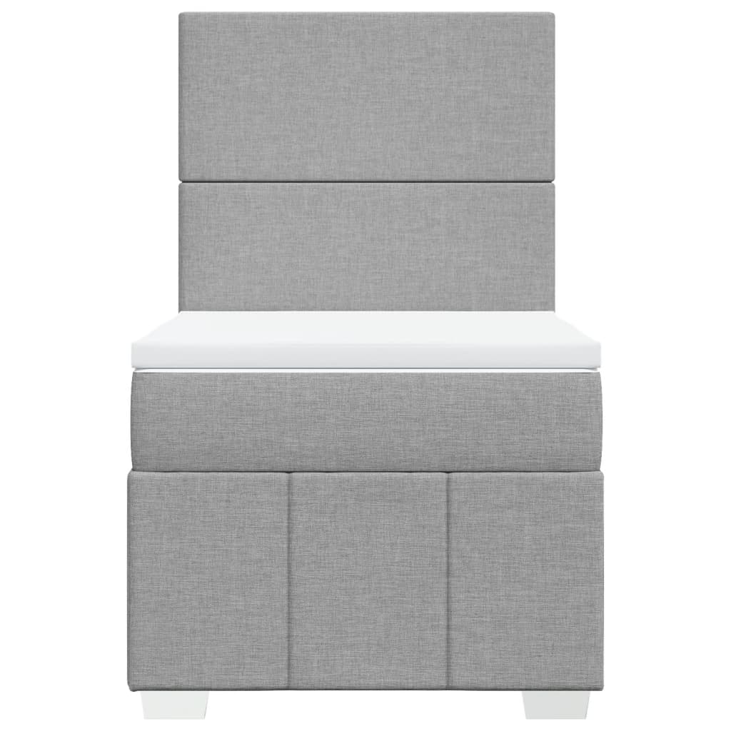 Giroletto a Molle con Materasso Grigio Chiaro 90x200 cm Tessuto