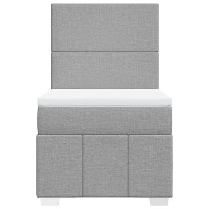 Giroletto a Molle con Materasso Grigio Chiaro 90x200 cm Tessuto