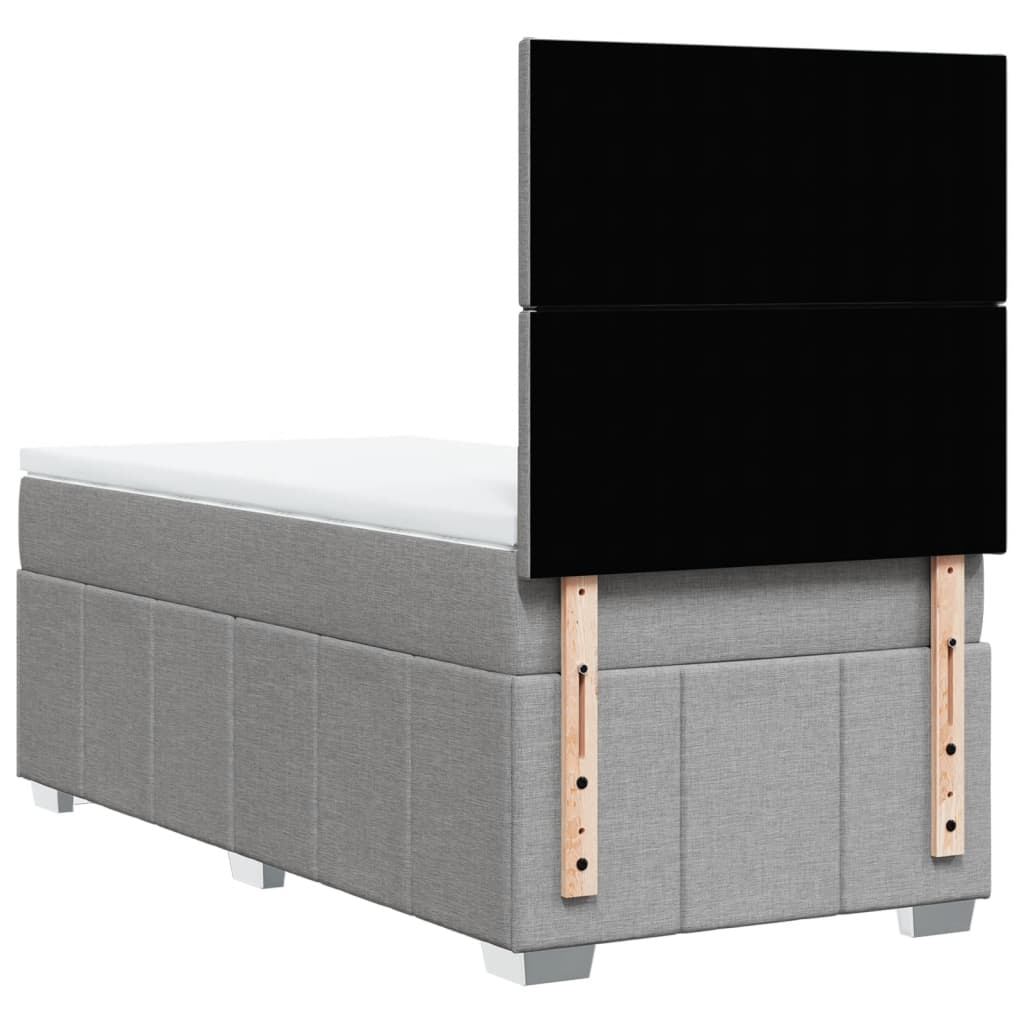 Giroletto a Molle con Materasso Grigio Chiaro 90x200 cm Tessuto