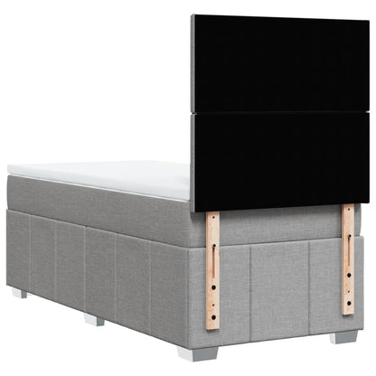 Giroletto a Molle con Materasso Grigio Chiaro 90x200 cm Tessuto