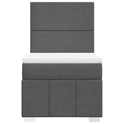 Giroletto a Molle con Materasso Grigio Scuro 90x200 cm Tessuto