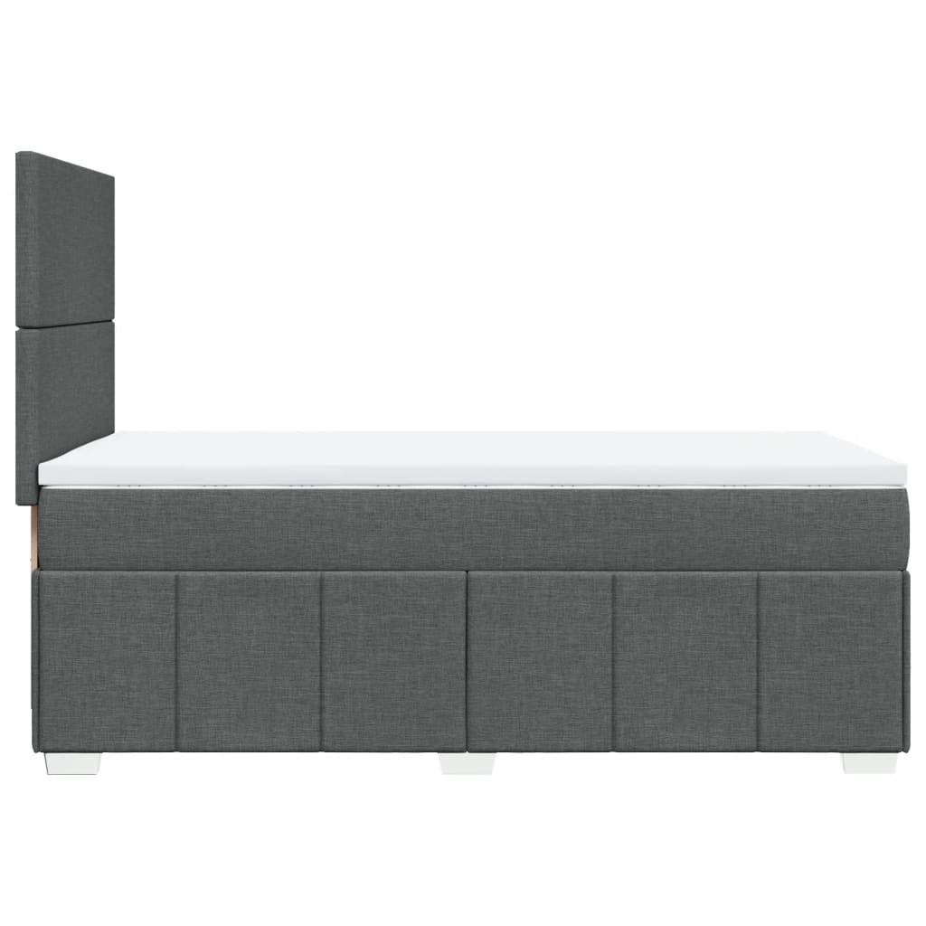 Giroletto a Molle con Materasso Grigio Scuro 90x200 cm Tessuto