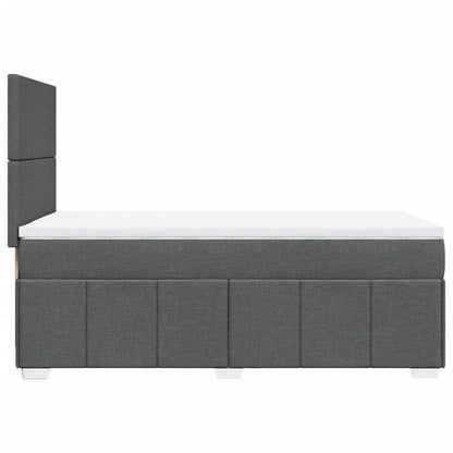 Giroletto a Molle con Materasso Grigio Scuro 90x200 cm Tessuto