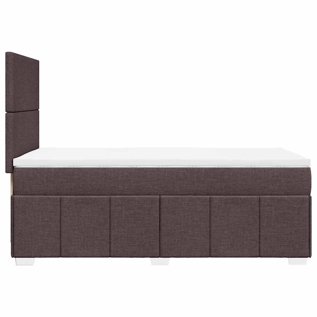Giroletto a Molle con Materasso Marrone Scuro 90x200 cm Tessuto
