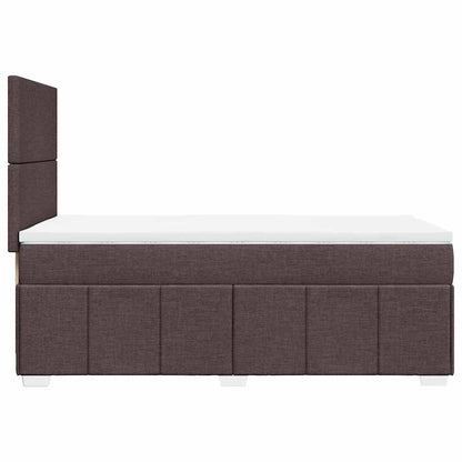 Giroletto a Molle con Materasso Marrone Scuro 90x200 cm Tessuto