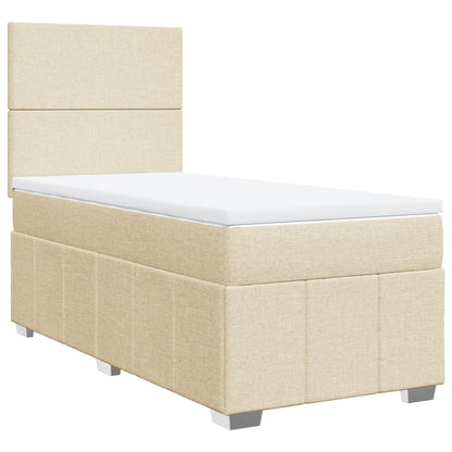 Giroletto a Molle con Materasso Crema 90x200 cm inTessuto