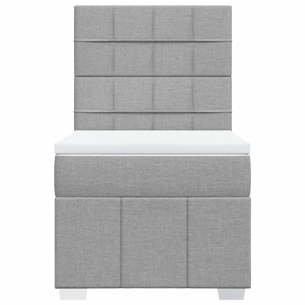 Giroletto a Molle con Materasso Grigio Chiaro 90x200 cm Tessuto