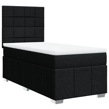 Giroletto a Molle con Materasso Nero 90x200 cm in Tessuto