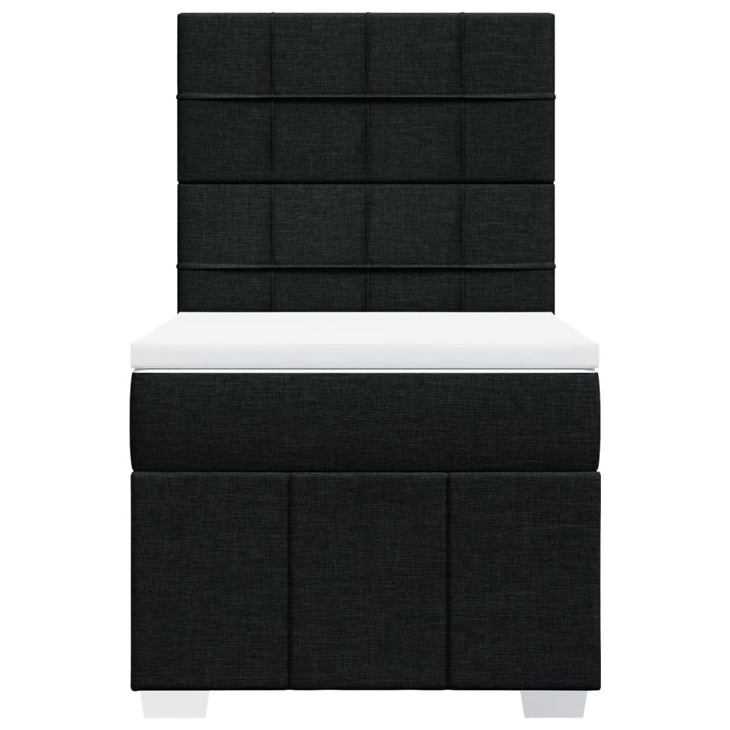 Giroletto a Molle con Materasso Nero 90x200 cm in Tessuto