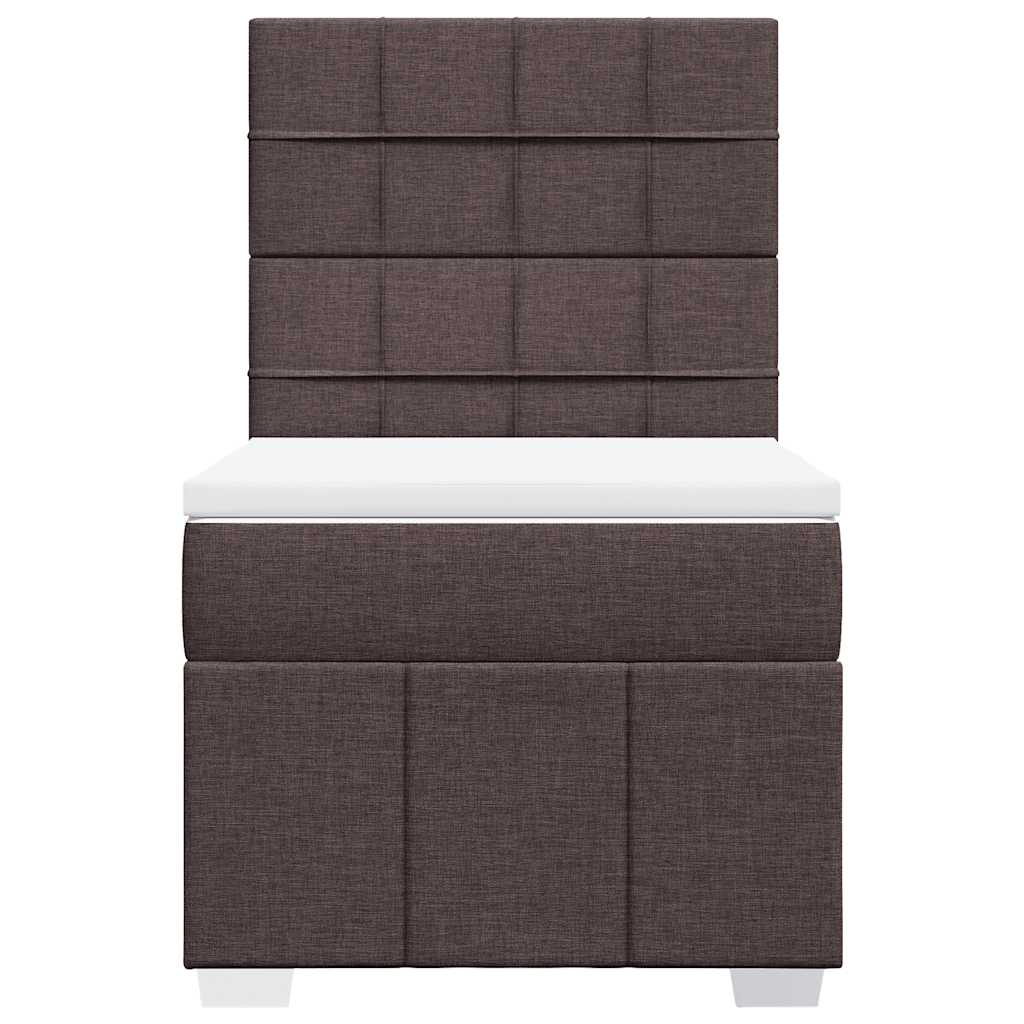 Giroletto a Molle con Materasso Marrone Scuro 90x200 cm Tessuto