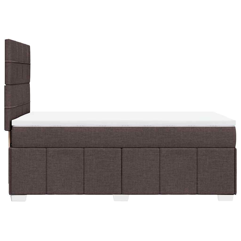 Giroletto a Molle con Materasso Marrone Scuro 90x200 cm Tessuto