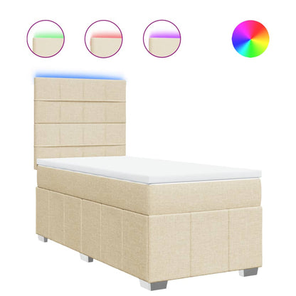 Giroletto a Molle con Materasso Crema 90x200 cm inTessuto