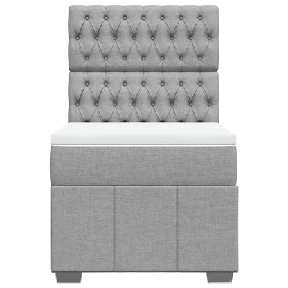 Giroletto a Molle con Materasso Grigio Chiaro 90x200 cm Tessuto